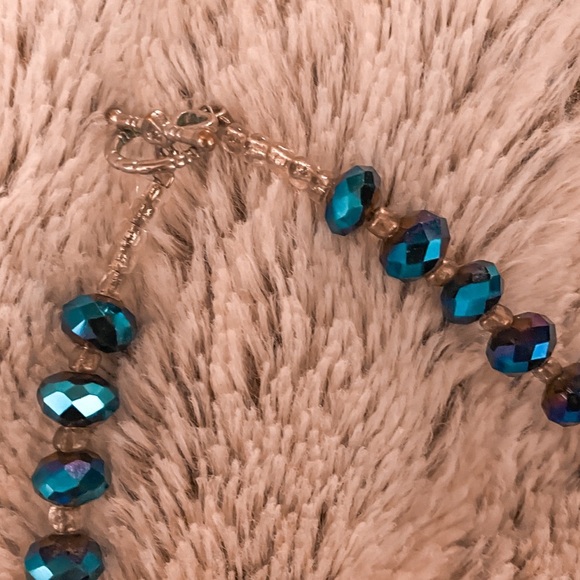 BEAUTIFUL HANDMADE BLUE SAPPHIRE COSTUME JEWELRY NECKLACE   EXCELLENT CONDITION - Picture 2 of 5